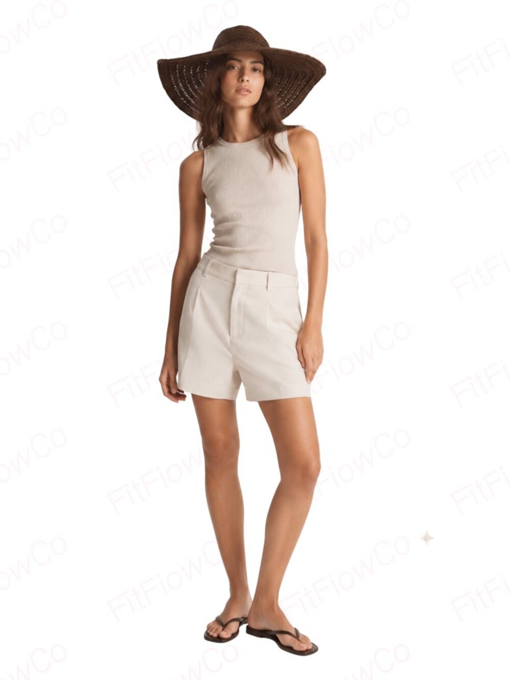 Studio Collection Brown Crochet Wide Brim Floppy Sun Hat One Size